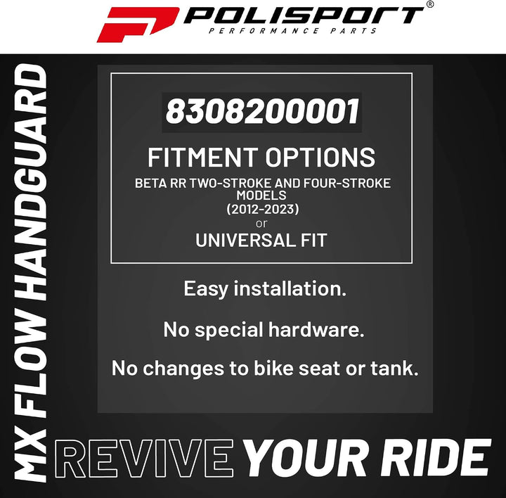 POLISPORT 8308200001 - Handprotektoren MX FLOW 1 MX-Style Befestigungspunkt aus Kunststoff inklusive