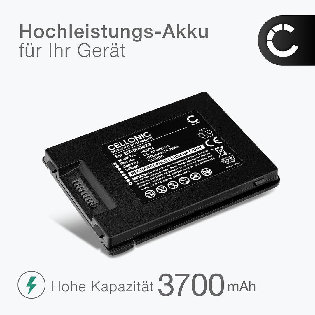 CELLONIC, Barcode-Scanner Akku kompatibel mit BT-000473, Zebra TC22, TC27 (3700mAh, 3.85V)