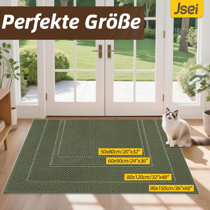 JSEI Fussmatte rutschfest Waschbar, Schmutzfangmatte, 50x80cm, Grün Grün 80 x 50 cm (Rechteckig), Gr