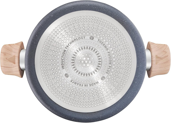 Tefal Natural Force G2669282 Kochtopf 24 cm + Pfannen 20/24 cm + Pfannenwender, Induktion, Antihaftb