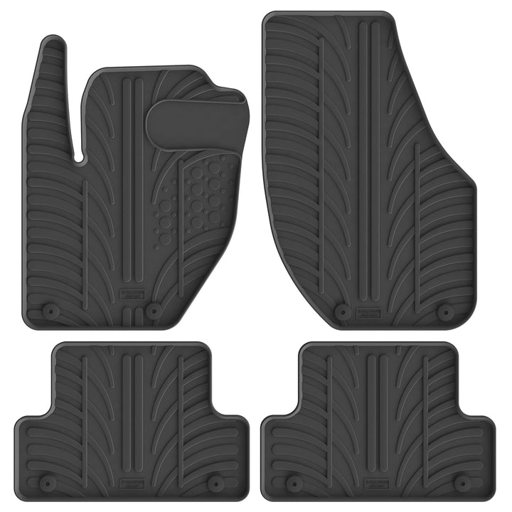 Gledring Satz Gummimatten kompatibel mit Volvo V40 2012- (T Profil 4-teilig + Montage-clips)