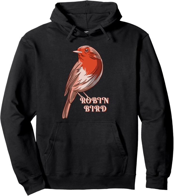 Ornithologist Twitcher Bird Lover Cute American Robin Bird Pullover Hoodie
