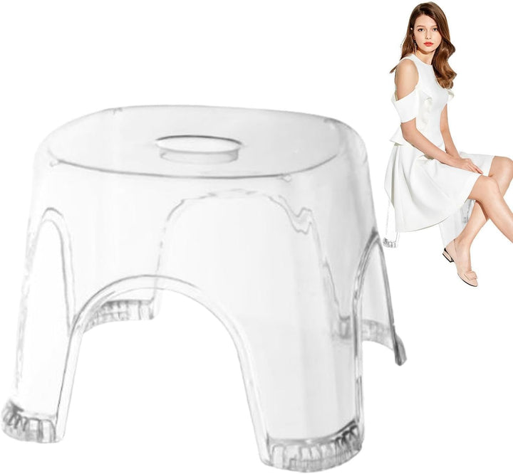 Transparenter Badezimmer-Tritthocker – wasserdicht und rutschfest, transparenter Hocker, klarer Sitz