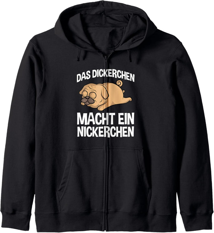 Das Dickerchen Macht Ein Nickerchen Müder Mops Hund Schlaf Kapuzenjacke