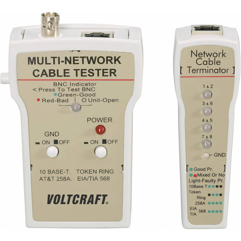 Kabeltester CT-1 VOLTCRAFT CT-1 Geeignet für RJ-45, BNC