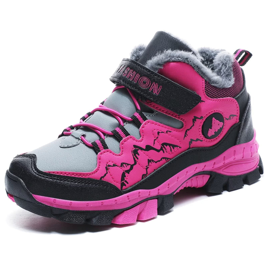 Kinder Winterschuhe Warm Gefütterte Winterboots Jungen Mädchen Trekkingschuhe Schneestiefel Baumwoll