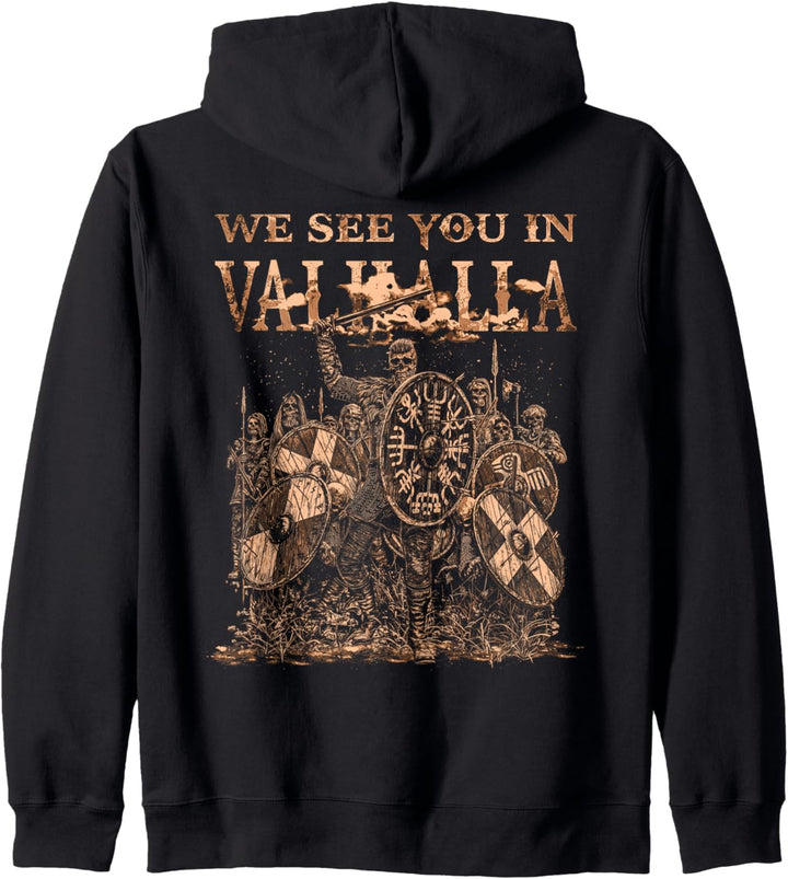 We See you in Valhalla Viking Skull - Skeleton - Crew - Kapuzenjacke