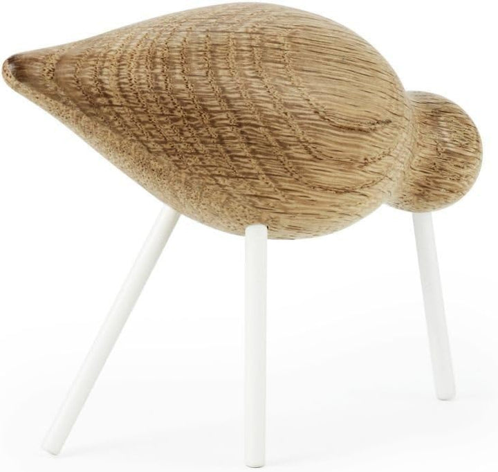 Normann Copenhagen Shorebird Figur, Holz-Edelstahl, weiss, 15 x 5.5 x 11 cm