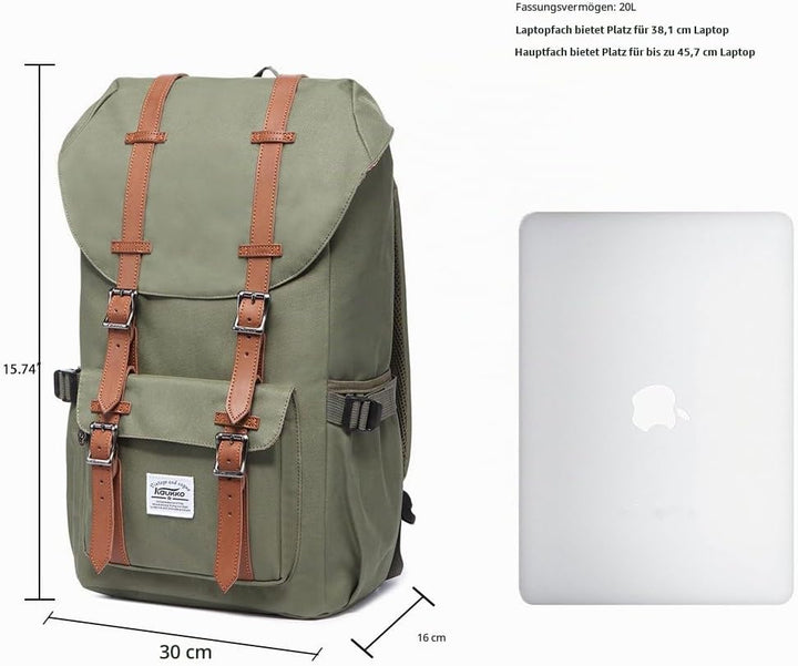 KAUKKO Unisex Ep5 Rucksack 45 x 27 x 17cm (HxBxT) (Nylon Army Green), 45 x 27 x 17cm (HxBxT) (Nylon
