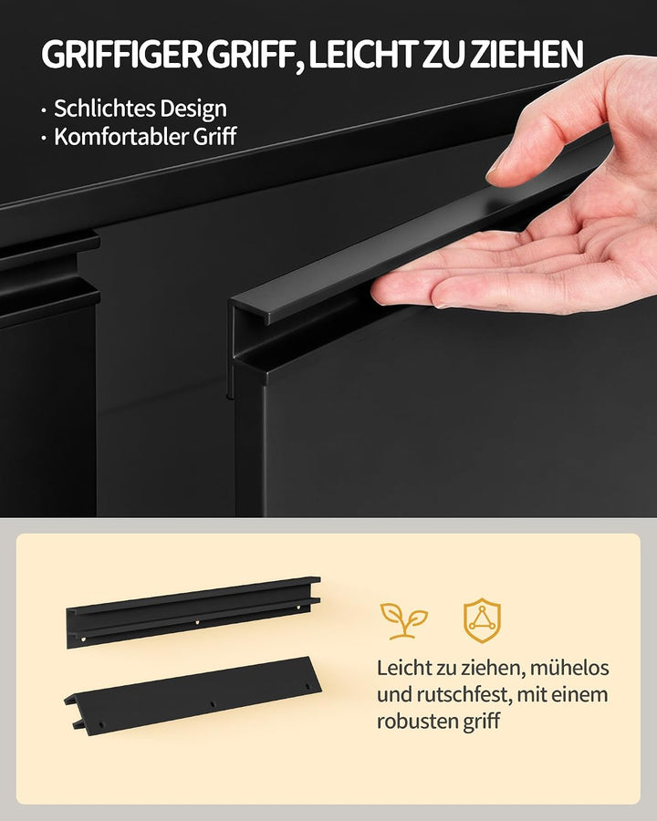Hzuaneri Katzenschrank 80cm Katzenklo Schrank Ausbaubare Trennwand Schwarz | Katzenhaus Verstellbare
