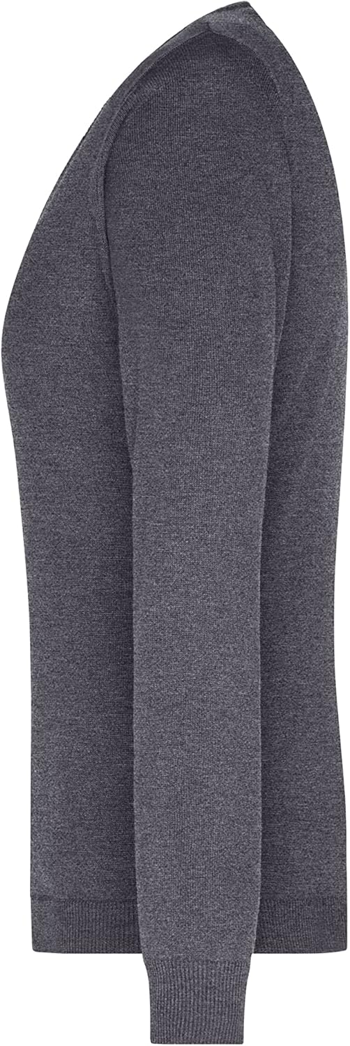 James &amp; Nicholson Damen V-Pullover - Leichter Strickpullover in hochwertiger Ausführung XS Anthracit