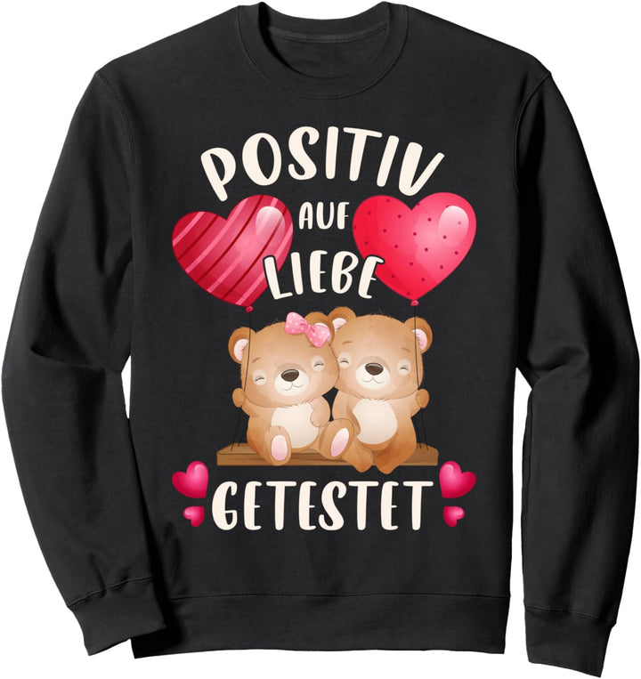 Valentinstag für Paare, Bären-Pärchen auf einer Schaukel Sweatshirt