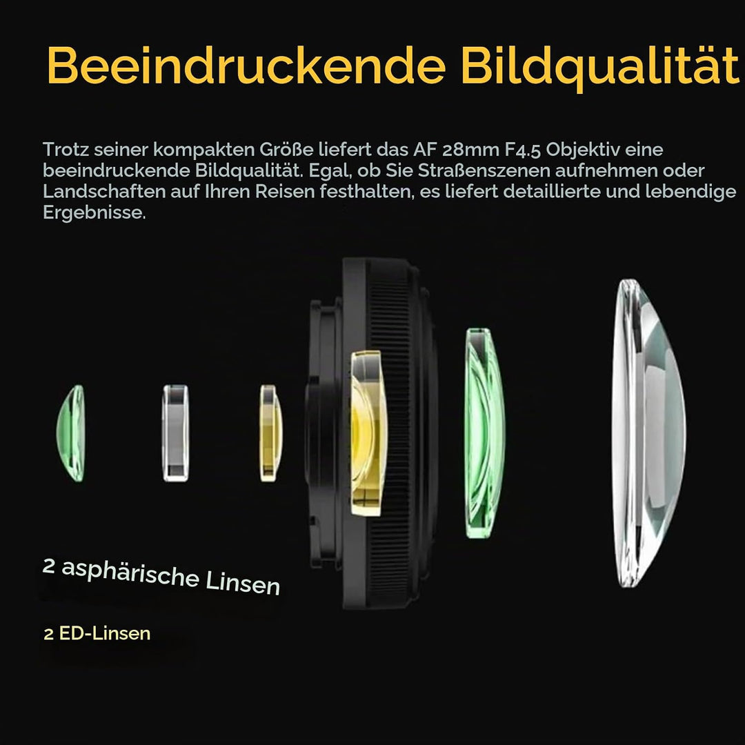 VILTROX AF 28mm F4.5 Vollformat Pancake Objektiv für L Mount Kamera, Autofokus Chips-Size Ultra-Thin