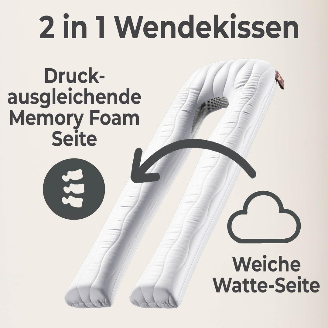 Traumreiter Seitenschläferkissen Visco XXL PRO, ergonomisches Full Body Builder Männer Schlafkissen,