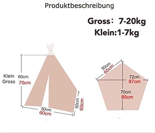 Little Dove,Hunde-Tipi-Zelt, Hause und Zelt mit Spitze für Hund oder Haustier, abnehmbar und waschba