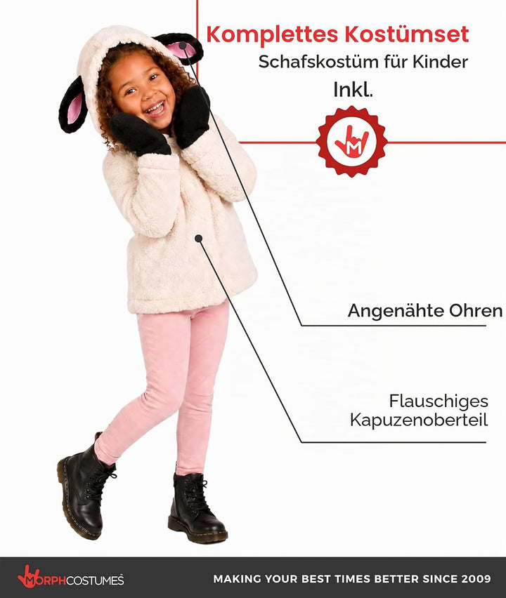 Fun Shack Schaf Kostüm Kinder, Tier Halloween Kostüm Kinder XL Weiss, XL Weiss