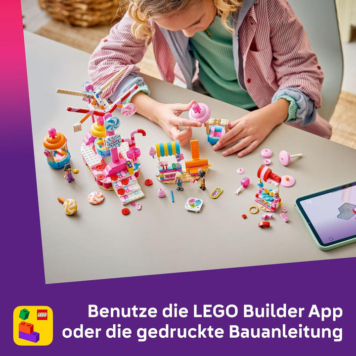 LEGO Friends Cupcake-Riesenrad - Interaktives Spielset mit Jahrmarktspielen, 3 Minifiguren &amp; Zubehör
