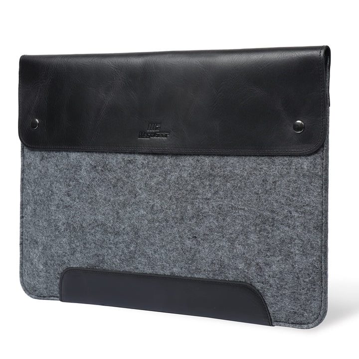 MegaGear MacBook-Tasche aus echtem Leder und Fleece, Laptop-Hülle für MacBook Pro und MacBook Air Hü
