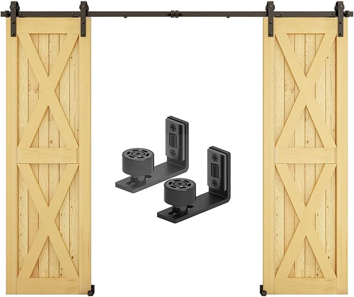 CCJH 6.6FT/200cm Schiebetürbeschlag Set Laufschienen für Schiebetür Hängeschiene Schiebetürsystem fü