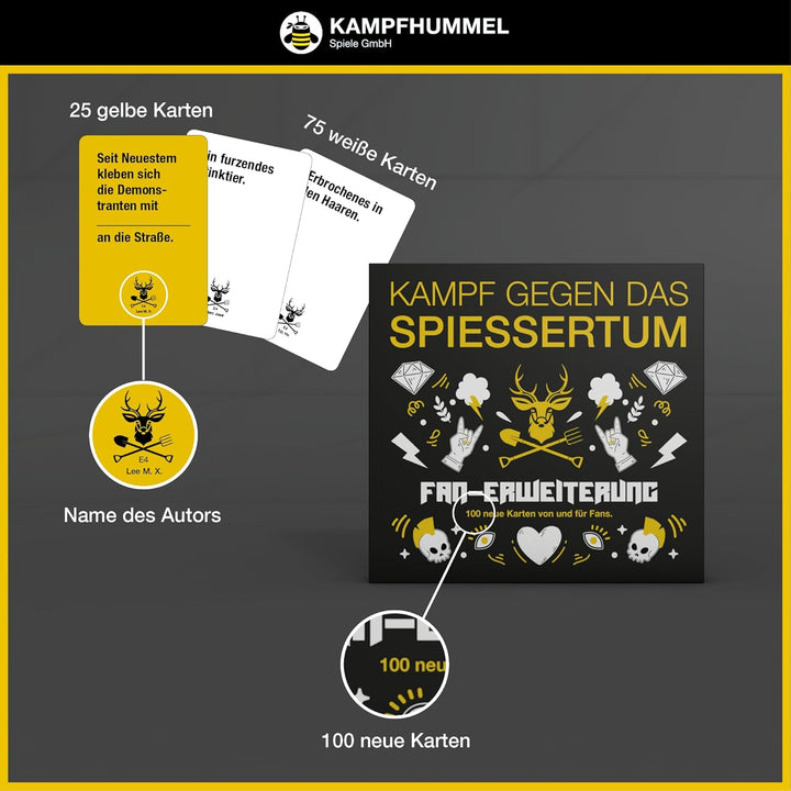 KAMPFHUMMEL Kampf gegen das Spiessertum - Fan-Erweiterung mit 100 neuen Spielkarten. Die 4. Erweiter