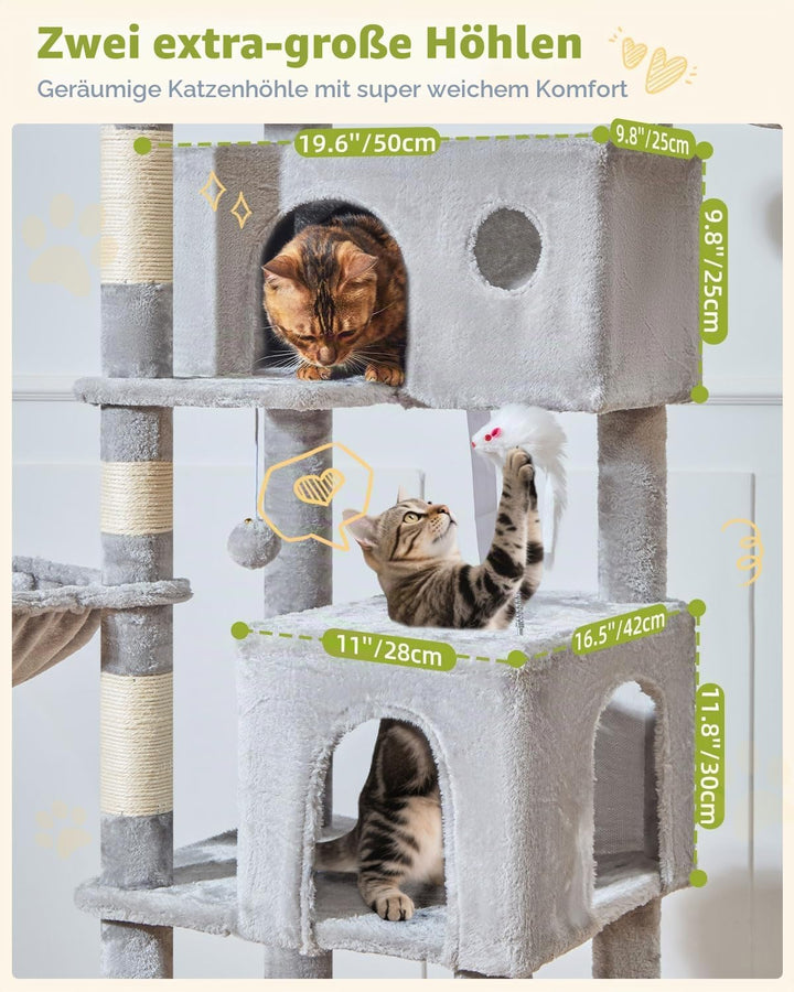 Taoqimiao 193CM Kratzbaum Gross XXL, Katzenbaum Katzenbaum Grosse Katzen Stabil Katzenkratzbaum mit