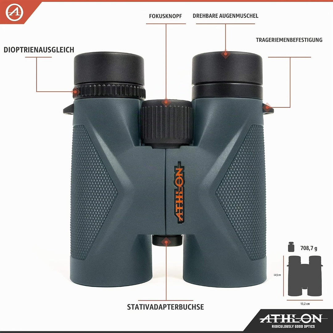 Athlon 113004 Midas 8 x 42 ED Binoculars, Green by 8 x 42 mm, 8 x 42 mm