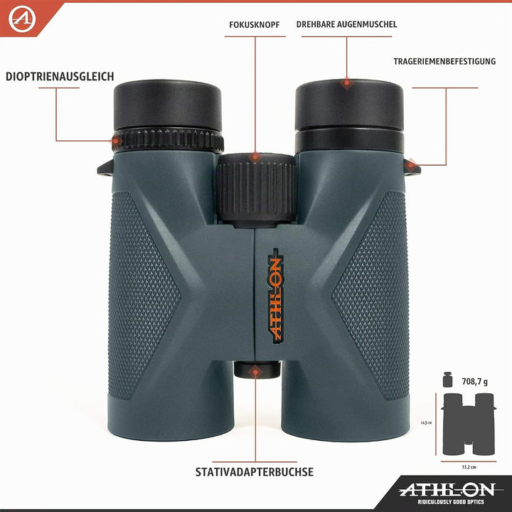 Athlon 113004 Midas 8 x 42 ED Binoculars, Green by 8 x 42 mm, 8 x 42 mm