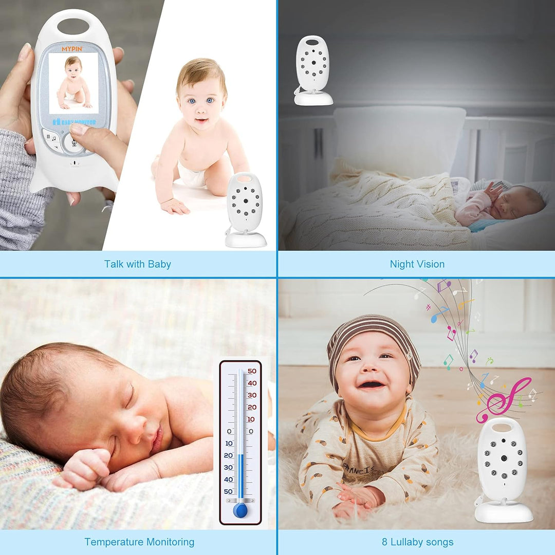 Babyphone Wireless Live Kamera Babyphone 2.4GHZ mit 2-Wege Audio/2"LCD-Bildschirm/Baby Haustier Vide