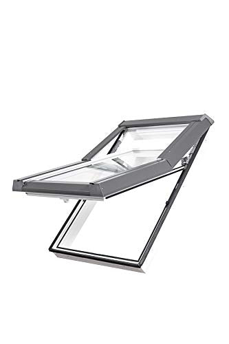 AFG Skylight Kunststoff Dachfenster PVC 114 x 140 mit Eindeckrahmen Dachflächenfenster Schwingfenste