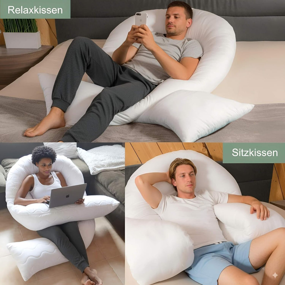 Traumreiter Seitenschläferkissen Visco XXL PRO, ergonomisches Full Body Builder Männer Schlafkissen,