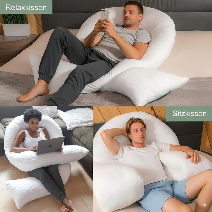 Traumreiter Seitenschläferkissen Visco XXL PRO, ergonomisches Full Body Builder Männer Schlafkissen,