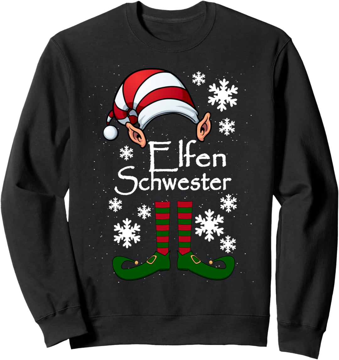 Elfen Schwester - Mädchen Elfe Weihnachten Ugly Christmas Sweatshirt