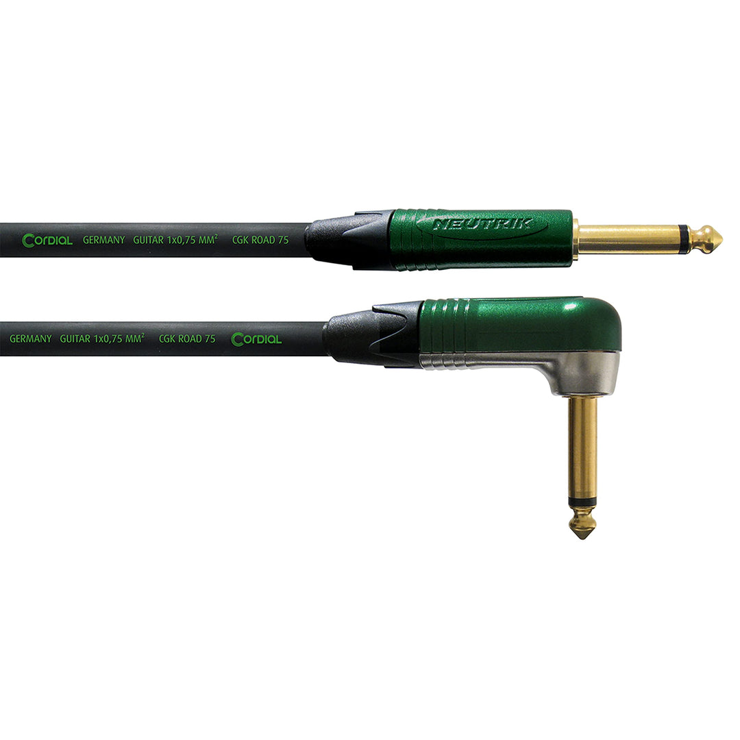 CORDIAL Kabel Gitarre jack recht/abgewinkelt 3 m grün Kabel INSTRUMENT Peak Standard
