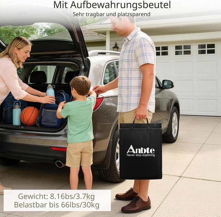 Anbte Campingtisch Klapptisch 116x40x26cm (LxBxH) mit Aluminium-Rahmen 4-Fach MDF Tischplatte Niedri
