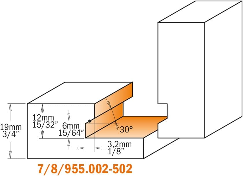 CMT Orange Tools 955.008.11 – Erdbeere für Schubladen HW S 8 D 25,4 x 12,7