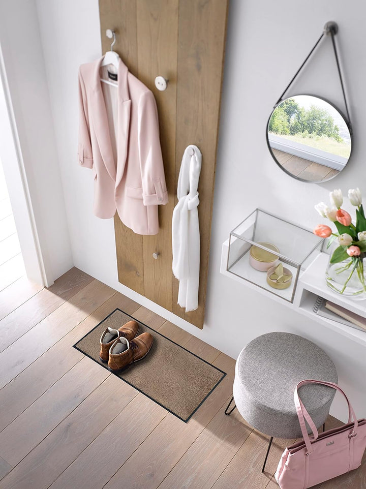 wash+Dry Fussmatte, Taupe 35x75 cm, innen und aussen, waschbar, beige 35 x 75 cm (Rechteckig), 35 x