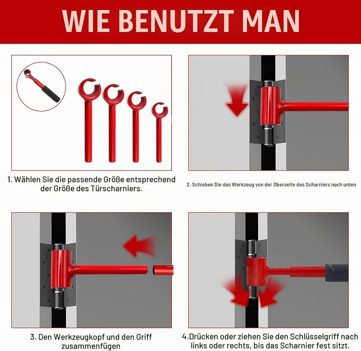 Türscharnier-Einstellwerkzeug,Scharnierspalt-Einstellschlüssel, Scharnier-Reparaturschlüssel, 4-In-1