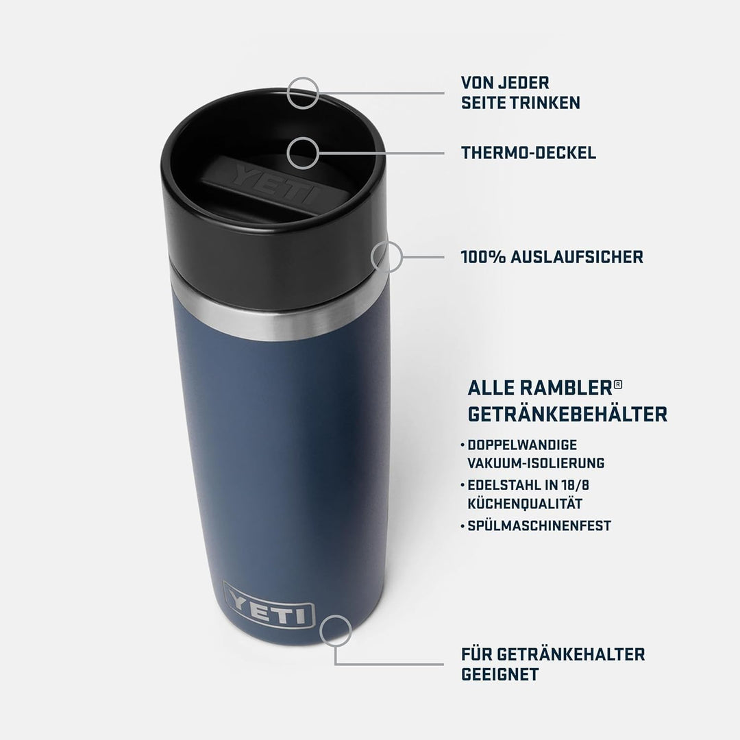 YETI Rambler 16 oz (473 ml) Travel Bottle mit auslaufsicherem Commuter-Deckel, Vakuumisolierte Edels