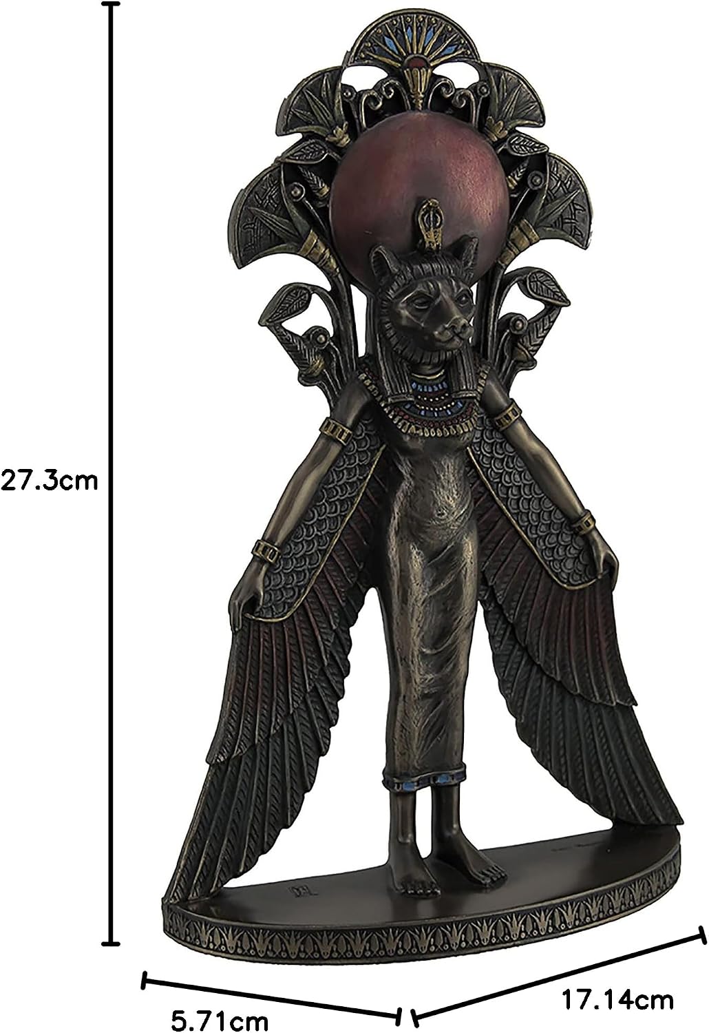 Veronese Design Sekhmet Geflügelte ägyptische Kriegergöttin Wandkunststatue