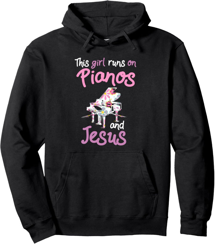 Dieses Mädchen Klaviere und Jesus-Instrumentenmusiker Pullover Hoodie