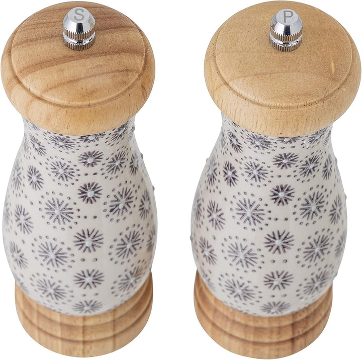 Bloomingville Salz und Pfeffermühle Elsa, grau, Keramik, 2er Set
