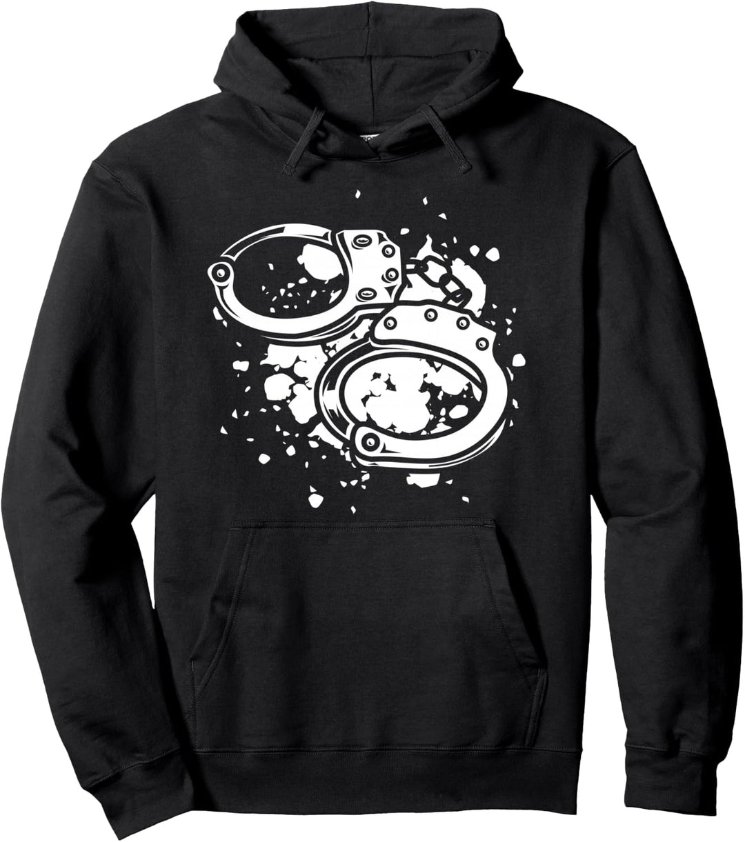 Handschellen Motiv für Polizisten Geschenkidee Polizeibeamte Pullover Hoodie