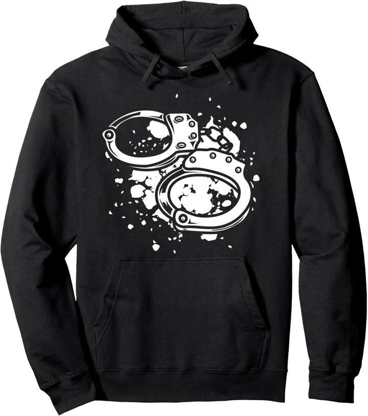 Handschellen Motiv für Polizisten Geschenkidee Polizeibeamte Pullover Hoodie