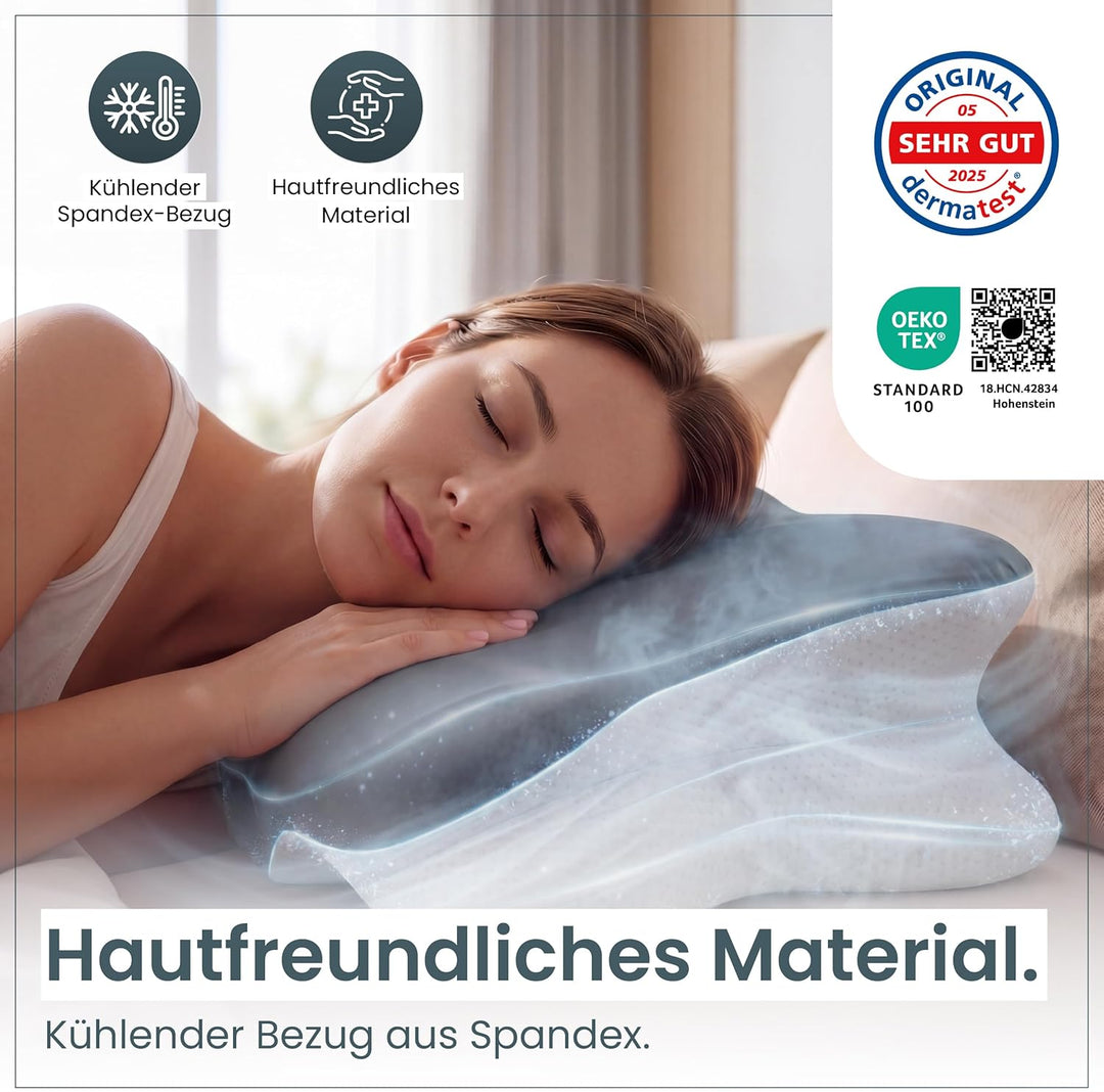 Gentle North Bezug für Nackenstützkissen - waschbarer Bezug bei 40°C Ersatzbezug Grau, Ersatzbezug G