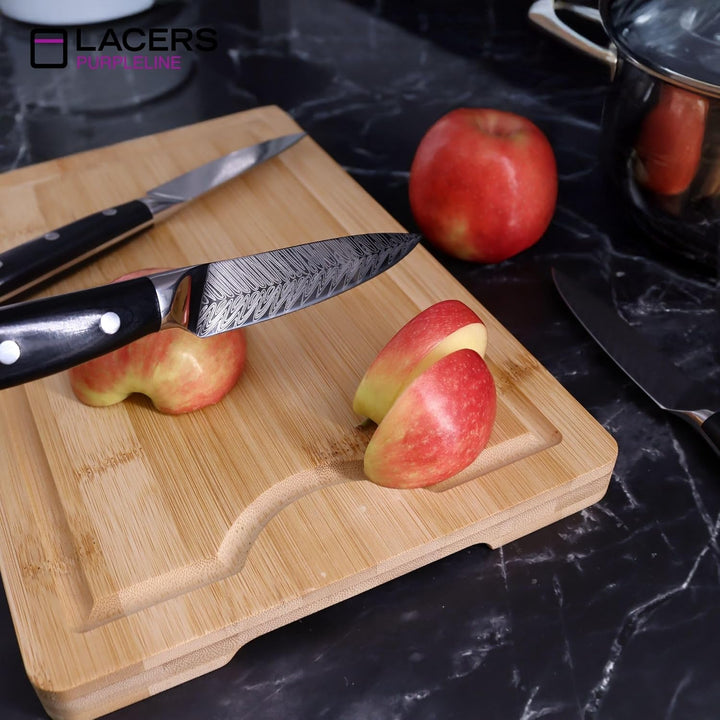 Lacers PurpleLine Messer Set 3-teilig – Allzweckmesser 5" aus rostfreiem Edelstahl 7Cr17 – Küchenmes