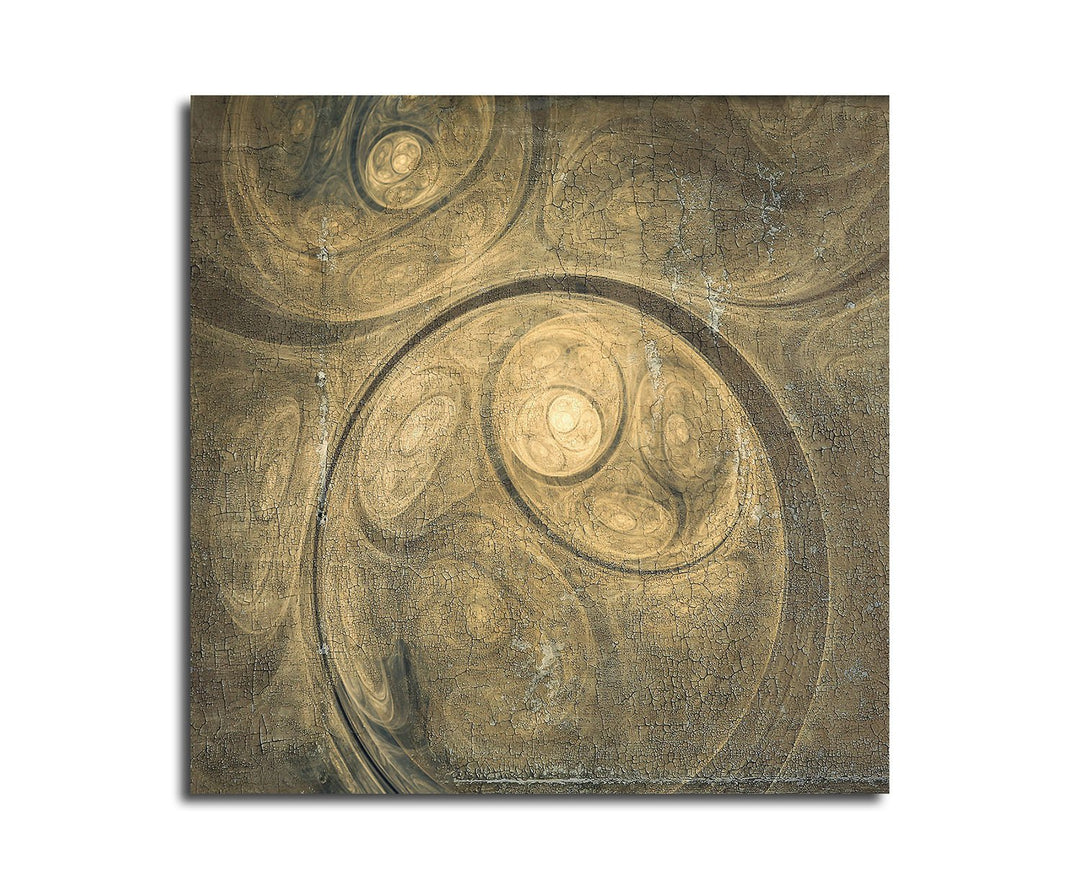 Paul Sinus Art Kunstdruck antiker Stil Abstrakt498_60x60cm Leinwandbild grau braun beige XXL fertig