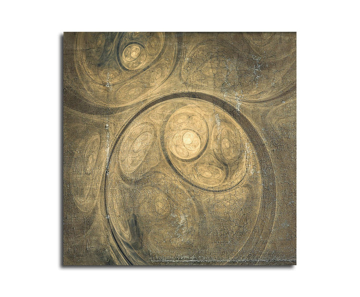 Paul Sinus Art Kunstdruck antiker Stil Abstrakt498_60x60cm Leinwandbild grau braun beige XXL fertig