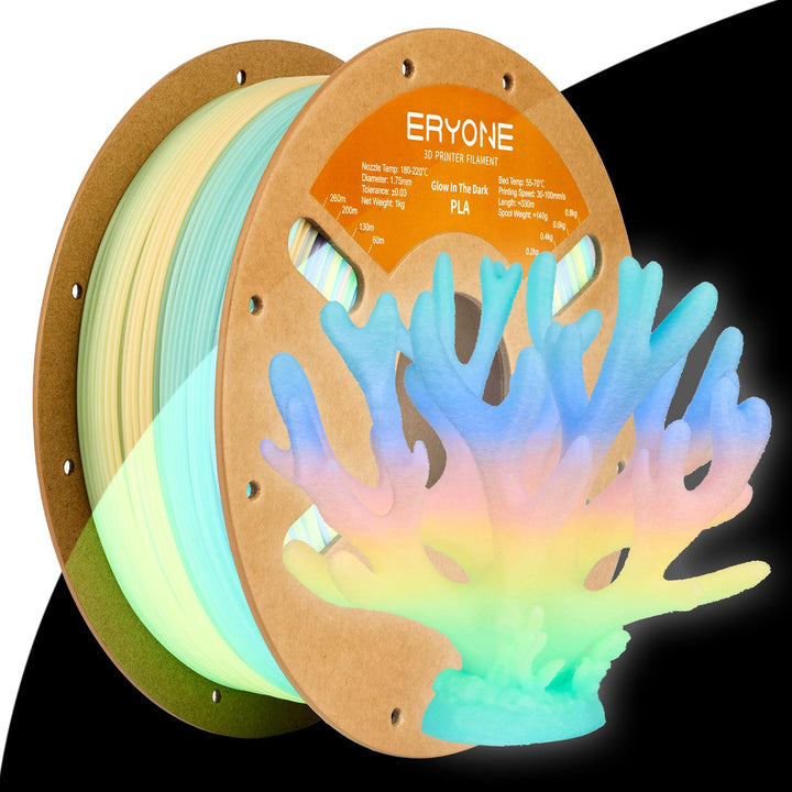 ERYONE PLA Filament for 3D Printer, 3D-Drucker-Filament, 1.75mm +/-0.03mm, Leuchtet PLA Filament, Le