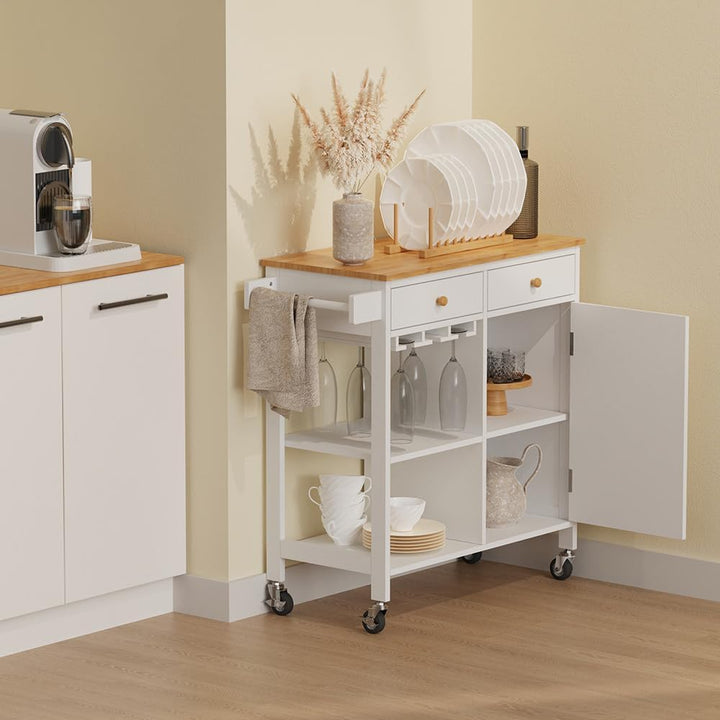 Vicco Küchenwagen Trayz, Weiss, 89 x 87 cm mit Rollen