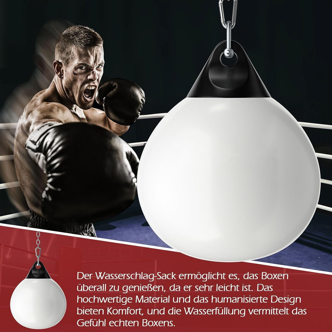 GOPLUS 45cm Wasser Boxsack, 50kg Boxing Punching Bag mit Wasser gefüllt, Schlinge, Wassereinspritzer